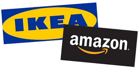 ikea, amazon logos